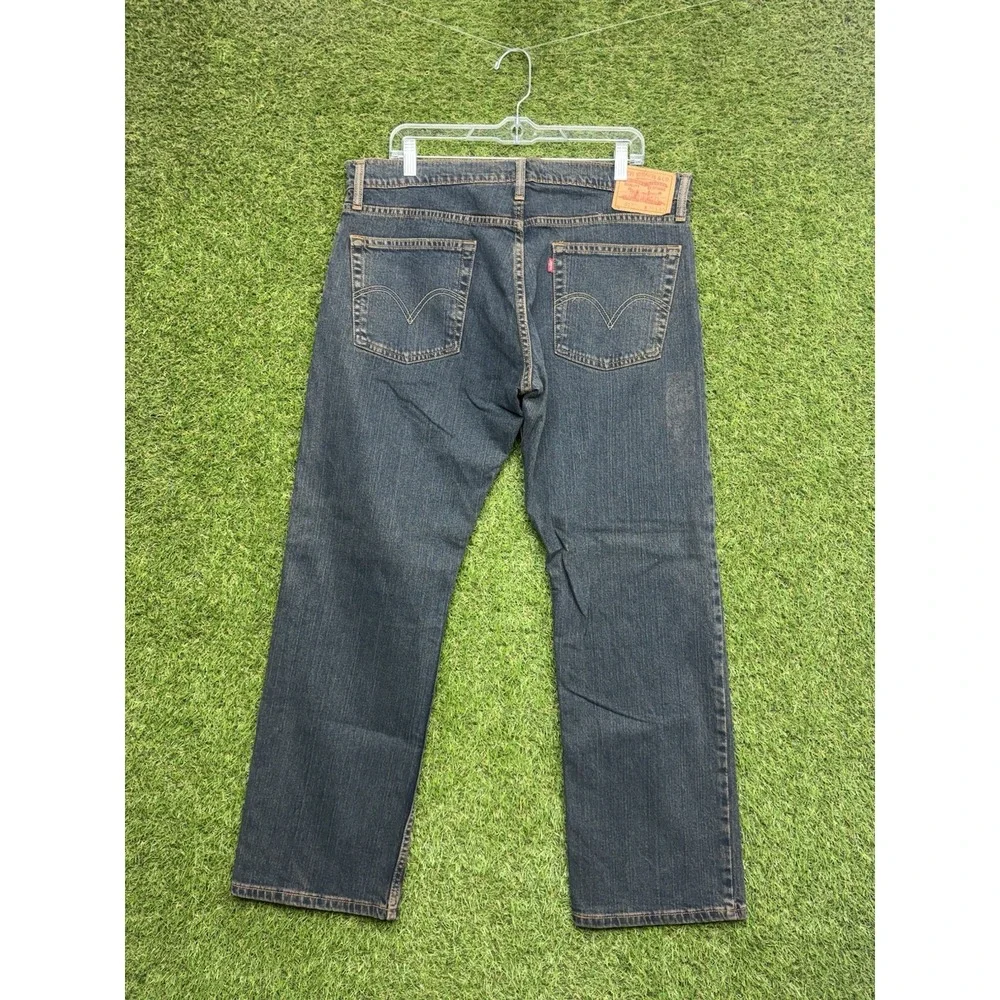 Levis 514 Jeans Mens 36x30 Blue Stretch Denim Regular Fit Dark Wash Straight Leg